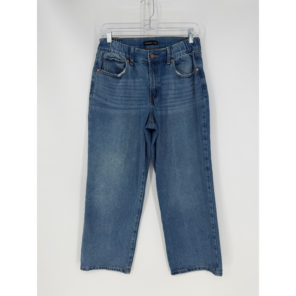 Sincerely Jules Jeans Womens 9/29 Blue Wide Leg Elastic Waist Boho Aesthetic